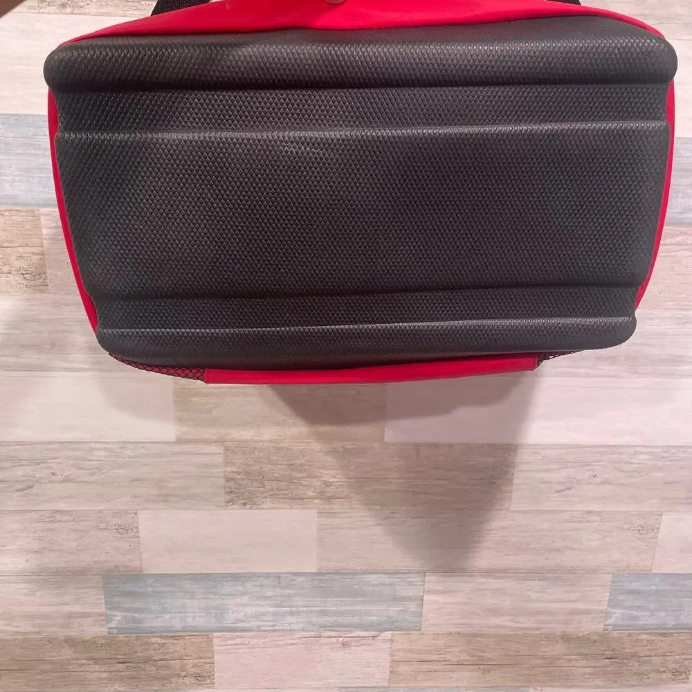 Wendy's Restaurant Koozie Red Black Cooler Bag Insulated Cans Beer